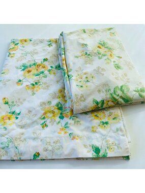 Vintage 70s bedding set, JC Penney bedsheet, flat & fitted sheets, full size bed
